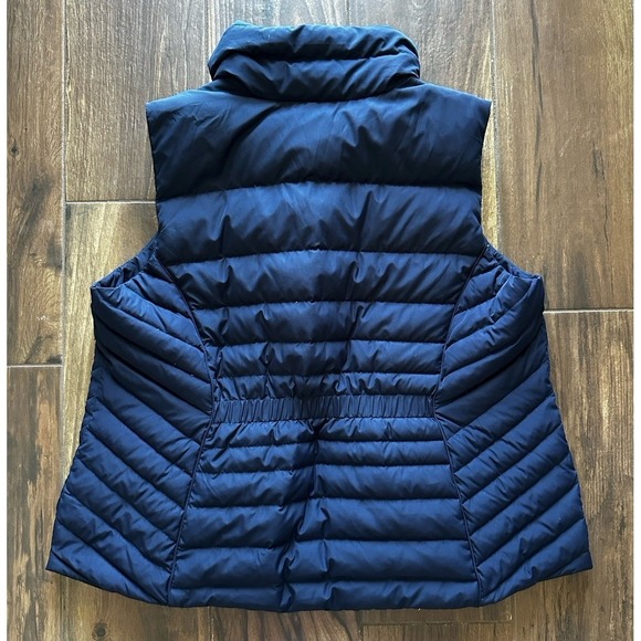 Talbots Puffer Vest Women Plus 2X Navy Blue Down Insulated Quilted Full Zip Vest - Picture 2 of 6